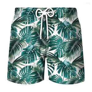 Shorts pour hommes Style hawaïen plantes tropicales impression 3d été hommes séchage rapide natation pantalons de plage décontractés surdimensionnés hommes vêtements