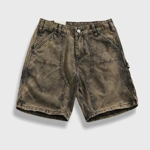 Short masculin lavage lourd cargo homme rétro boue gris pour faire un vieux pantalon de jambe droite pantalon tout-en-un décontracté de cinq minutes