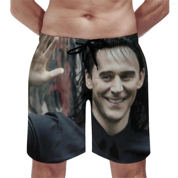 Pantalones cortos para hombre Hiddleston Tom Gym Actor estampado clásico Pantalones cortos de playa hombres ropa deportiva gráfica bañadores de secado rápido regalo