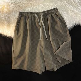 Heren shorts Hoge kwaliteit strand shorts heren zomer dunne broek modemerk ins schaakboard casual capris Korean Loose Sport G221214