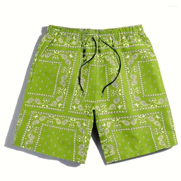 Pantalones cortos para hombres Pantalones de playa hawaianos de alta calidad Estampado floral Transpirable Secado rápido Vacaciones Casual Suelto y cómodo