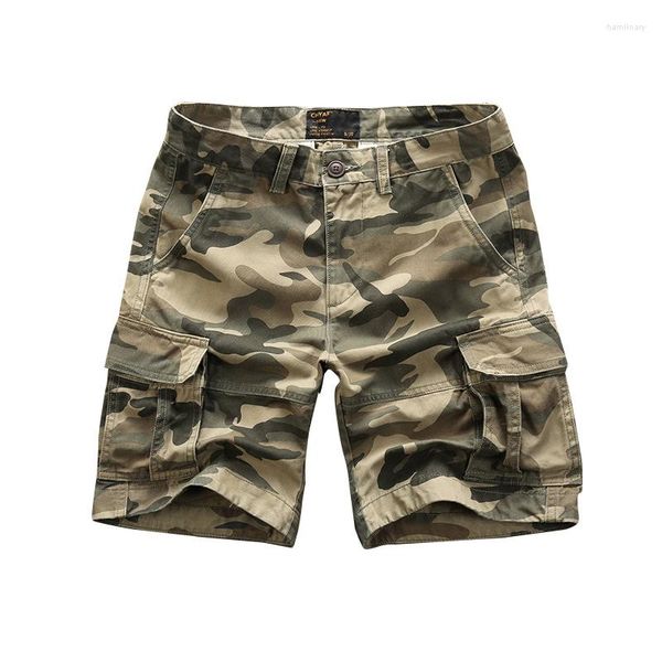 Shorts pour hommes de haute qualité droite Cargo ample décontracté multi-poches pantalons mi-longs coton Camouflage été