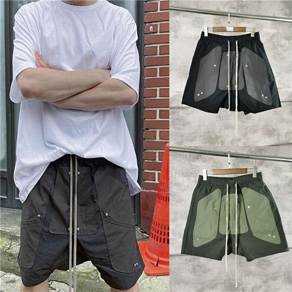 Pantalones cortos para hombres High Street Estilo industrial Casual Multi bolsillo Ropa de trabajo Calidad y pantalones de mujer Pantalones de chándal