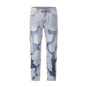 Shorts voor heren High Street Vibe-stijl Patchwork Verzwakte jeans Broek voor heren Retro gewassen gat gescheurd Casual losse denim broek Oversized 230703