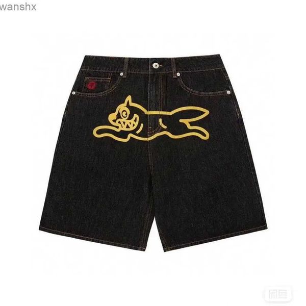 Shorts pour hommes Hip Hop motif de chien volant vêtements de rue rétro JNCO Shorts hommes poche Denim short de sport gothique short de basket-ball Y2KL2404