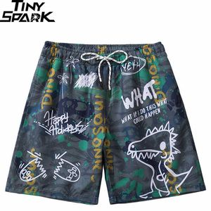 Shorts pour hommes Hip Hop Streetwear Harajuku Graffiti Dinosaur Lettre Imprimé Jogger 2022 Hommes Summer Track Pantalon de survêtement Casual T221129