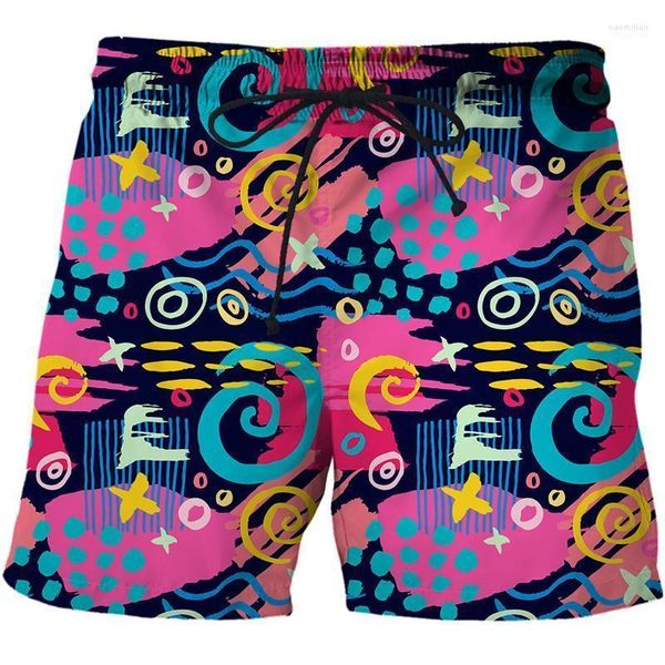 Shorts pour hommes Hip Hop Streetwear Hommes Beach Swim Plus Taille Graffiti 3D Imprimé Planche à séchage rapide 2022 Summer Bermuda ShortsMen's Naom22