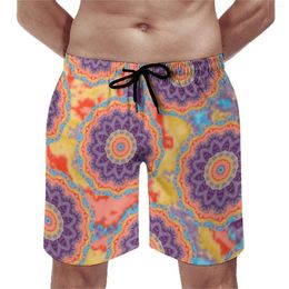 Herenshorts Hippie Boheems Gym Zomer Bloemen Mandala Retro Strand Hardlopen Surf Sneldrogend Aangepaste zwembroek