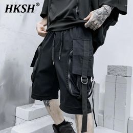 Shorts para hombres HKSH Summer Trendy Japanese Dark Punk High Street Pocket Pantalones rectos Tide Tide Fashion Capris HK0674