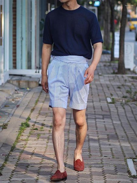 Shorts pour hommes faits maison Gurkha décontracté cinq minutes pour la sélection de tissu Seersucker en pur coton Slim Summer Street Snap 5XLMen's H