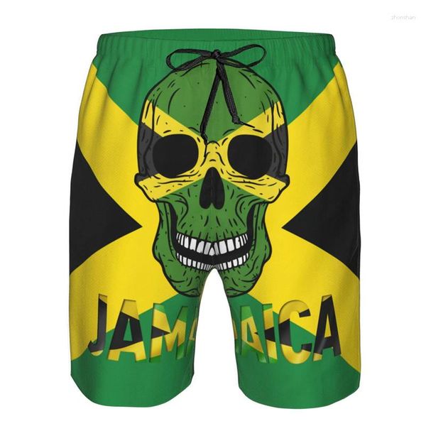 Pantalones cortos para hombre Calavera de terror Bandera americana Pantalones gráficos 3D Impreso Hip Hop Y2k Board Summer Hawaii Traje de baño Cool Surf Swim Trunks