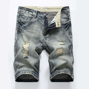 Shorts pour hommes Hot Summer Casual Ripped Shorts Jeans Hommes Marque Wash Coton Distressed Straight Mens Denim Shorts Bermuda Jeans Shorts Hommes G230303