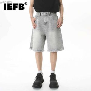 Heren Shorts IEFB Zomer Heren Casual Jeans Losse Mid Rise Mode Knielengte Denim Shorts Retro Heren Nieuwe Koreaanse 9A8927L2404