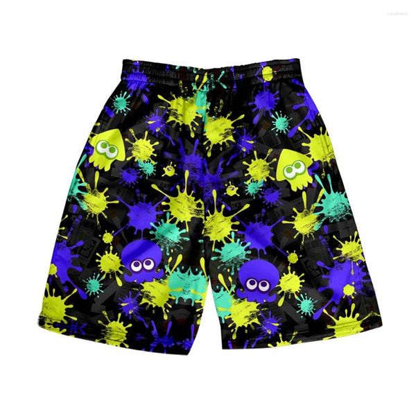 Pantalones cortos para hombres en Splatoon 3 Merch Short Mujeres Hombres Cintura Elástica Streetwear Kawaii Boy Girls Beach Game Splatoon3 Pantalones