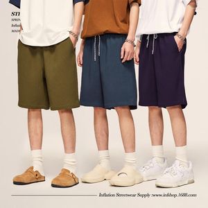 Shorts pour hommes INFLATION couleur unie respirant gaufré hommes été jambe droite salon sueur mâle piste