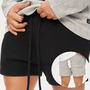 Heren shorts onzichtbaar Open Crotch Outdoor Sex Mens Athletic Workout 5 