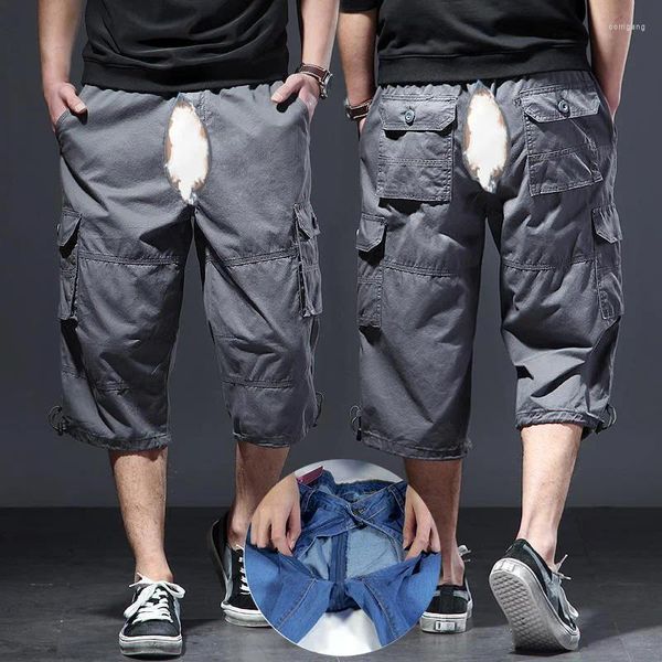 Pantalones cortos para hombres Cremalleras invisibles Pantalones abiertos sin entrepierna Verano Suelto Cargo Recortado Hombres Deporte Corto Tallas grandes Casual Ropa sexual al aire libre