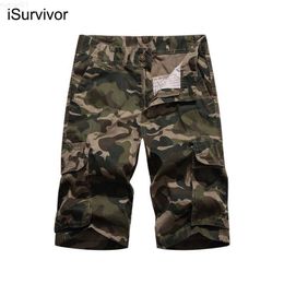 Shorts pour hommes iSurvivor 2022 Camouflage cinq points pantalon outillage coton à la mode hommes multi-poches Shorts L230719