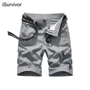 Shorts pour hommes iSurvivor 2022 Hommes Couleur unie Coton Été Genou Longueur Cargo Shorts Homme Casual Mode Slim Fit Beach Shorts Hombre Pant L230719