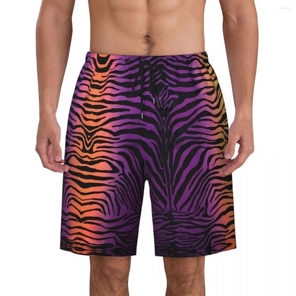 Shorts masculins Tiger Italien Stripe Board Summer Colored Fashion Sports plage Pantalon Short Fast Dry Classic Oversize Trunks