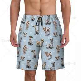 Shorts pour hommes Jack Russell Terrier Puppy Love Board Mens Cool Beach Briefs Pet Dog Maillot de bain à séchage rapide