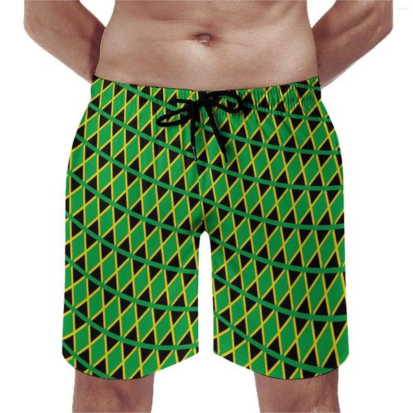 Pantalones cortos para hombres Bandera jamaicana Gimnasio Verano Jamaica Moda Casual Playa Hombres Correr Surf Secado rápido Troncos personalizados