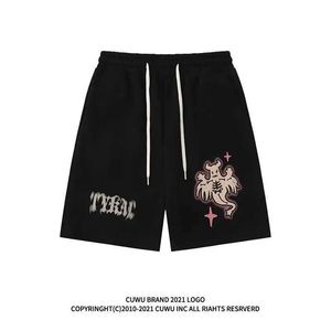 Heren shorts Japan Fashion Men Shorts Summer Gray Basketball Shorts Harajuku High Street Men Clothing Print Big Sweatpants Nieuwe S-6XL Q240520