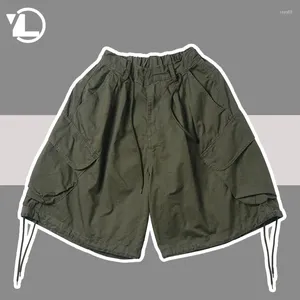 Shorts pour hommes japonais cargo hommes femmes été respirant lâche jambe large pantalon court harajuku décontracté grande poche travail droit