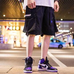 Heren shorts Japanse Koreaanse mode streetwear mannen Pocket Punk Cargo Pants Hot Summer Beach Anime kleding Sport Homme G221012