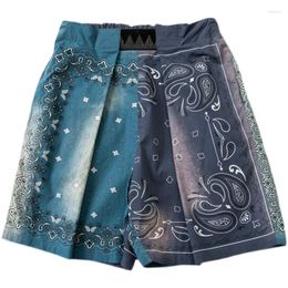 Shorts pour hommes japonais étoile cravate teint fleur de cajou Patchwork contraste avec étanchéité Variable été lâche imprimé pantalon hommes