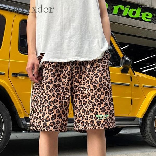 Short masculin japonais tendance léopard imprimé hommes femmes de style coréen streetwear unisexe uster uster pantalon kpop plage