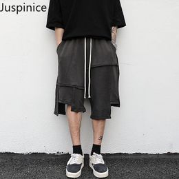 Shorts pour hommes Juspinice Culottes pour hommes Patchwork irrégulier High Street Sports Half Shorts Mode coréenne Loose Wide Leg Short Pant Y2k Vêtements 230706