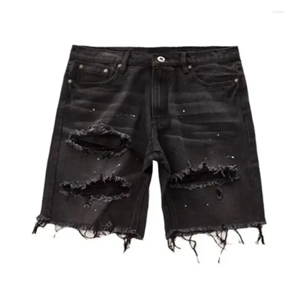 Pantalones cortos para hombres Kakan - Denim desgastado de verano para hombres jóvenes coreanos ajustados pantalones de pierna pequeña pantalones vaqueros K58-DK322