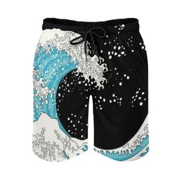 Heren shorts Kanagawa Wave Heren zwemmen snel droog strandbord badmode mode volley geweldig van surf surfers's