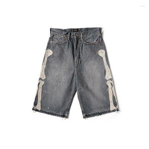 Shorts pour hommes Kapital 22SS Style japonais Broderie d'os Délabré Loisirs décontractés Hommes et femmes Vintage Denim
