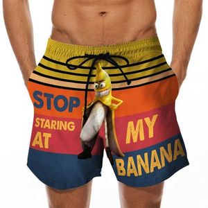 Short masculin keke drôle coq banane imprimer des maillots de bain shorts troncs de plage de plage short de séchage rapide pantalon masculin shortsl2405