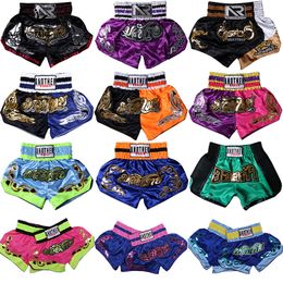 Heren Shorts Kickboksen Vechten Tijger Muay Thai Shorts Volwassen Kinderen Ademend Borduurwerk Kick Boxing Trunks Mannen Vrouwen Grappling Sanda MMA Broek 230726