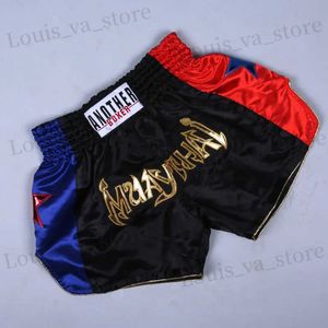 Shorts pour hommes enfants adultes boxing shorts wushu sanda entraînement combattant court-pantalons hommes mUay thai boxen sparring sports brodery trunks t240419