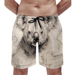 Shorts pour hommes Koala Board Été Crayon Dessin Sport Fitness Plage Mâles Séchage Rapide Mignon Graphique Grande Taille Maillot De Bain