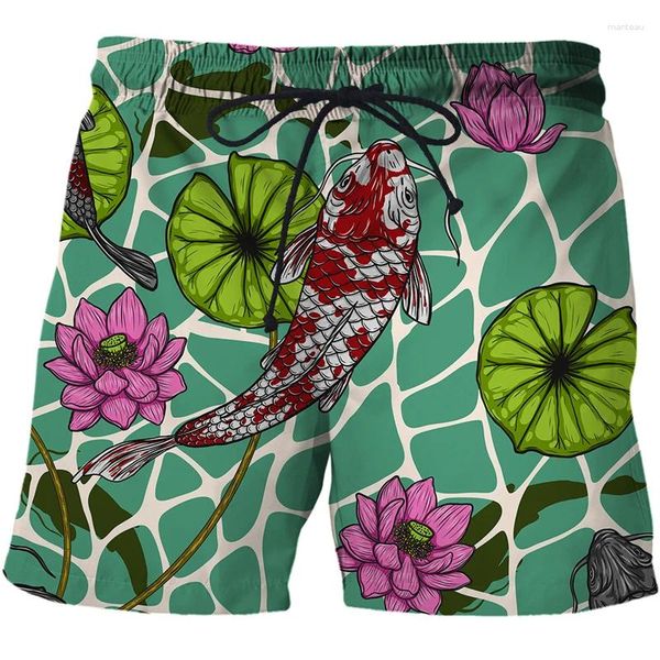 Shorts pour hommes Koi motif imprimé 3D décontracté mode maillot de bain natation plage en plein air course pantalon de jogging