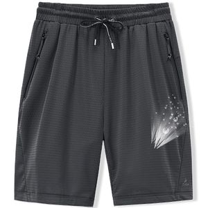 Heren shorts grote mesh elastische zomerbroek 8xl 6xl big size kleding nylon zwart grijs spandex zweet plus 230331