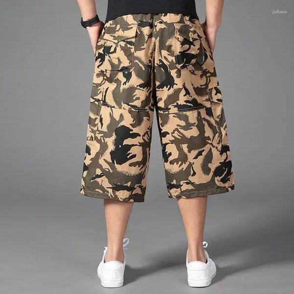 Pantalones cortos para hombres Tamaño grande Camuflaje Cargo Moda Verano Masculino Ejército Verde Herramientas Pantalones cortos 46