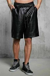 Heren shorts Leather Leer Echt zachte lambskine Sport Gym Causale slijtage broek ZL01 230130
