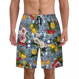Heren shorts Lemon Fruit Siciliaanse bord zomer romantische Hawaii korte broek mannen rennen snel drogende patroon zwembroekjes