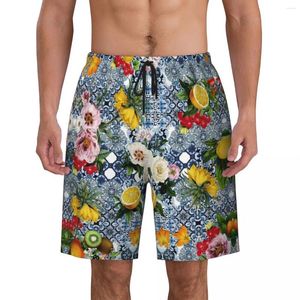 Short masculin Citrole fruits sicilian planche d'été romantique hawaii pantalon court hommes coulant des troncs de natation de motif de séchage rapide