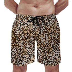 Shorts pour hommes Leopard Wild Board joli animal imprimé hawaii pantalon court masculin Fitness Fast Fast Dry Beach Trunks Idea cadeau