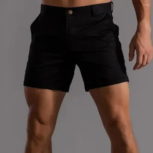 Heren shorts lichtgewicht ademende zomervracht met zakken vaste kleur rechte been casual korte broek voor streetwear