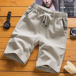 Short masculin Linn Cool Summer Men de tendance décontractée marque de couleur solide mode coréen style pantalon cordon mâle b126