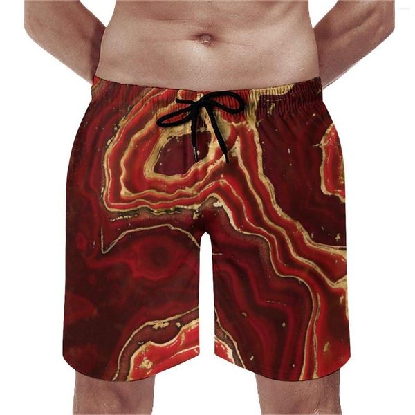 Pantalones cortos para hombre, tablero abstracto líquido, estampado artístico de mármol de verano, para correr, playa, bañadores personalizados hawaianos de secado rápido