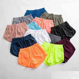Shorts pour hommes Lu Summer NWT Femmes Shorts Loose Side Zipper Pocket Pantalon Gym Entraînement Vêtements de course Fitness Dcord Outdoor Yoga Wearlg Dhscw